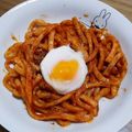 ＊なぁ＊'s cooksnap of when they made 超簡単！ナポリタン風焼うどんonチン玉♪.