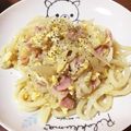 みゆすけ1645's cooksnap of when they made 時短ごはん＊コンソメ焼きうどん＊.