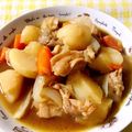 クリちゃん0309's cooksnap of when they made 炊飯器にお任せ♪簡単♪カレー味の肉じゃが.