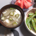 よちりん's cooksnap of when they made ナスとオクラのとろとろお味噌汁.