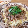 チーコ105's cooksnap of when they made 茄子とシソ肉味噌のスパゲティ.