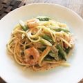すももの枝's cooksnap of when they made 海老とアスパラガスのクリームパスタ.