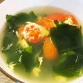 ayutms's cooksnap of when they made ふんわり卵ミニトマトわかめヘルシースープ.