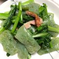 ちょこともじょな's cooksnap of when they made 刺身こんにゃくと小松菜のにんにく炒め.
