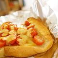 かすてら１２'s cooksnap of when they made サラダの残りで♪トマトキャベツトースト.