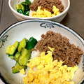 ta2o's cooksnap of when they made 超簡単!!卵と挽肉の簡単そぼろ丼.