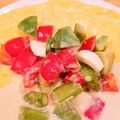 クックKHP2QO☆'s cooksnap of when they made チーズオムレツ☆野菜クリームソース乗せ.