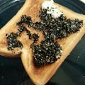 curisupin's cooksnap of when they made 黒ごまハニートースト♪.