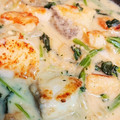 {ももたろ}'s cooksnap of when they made たらとほうれん草のクリーム煮.