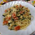 しまいんこ's cooksnap of when they made ズッキーニとトマトの冷製パスタ.