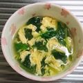 もぐ・ω・くま's cooksnap of when they made ほうれん草のふわふわ玉子スープ.