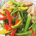 はにゅーだ's cooksnap of when they made 食感楽しい！空心菜と鶏肉の中華炒め！.