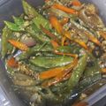リコば's cooksnap of when they made モロッコいんげんとベーコンの卵炒め.