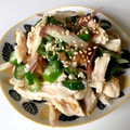 YUKIKI☆'s cooksnap of when they made ササミとオクラとミョウガの梅肉和え.