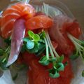 リトル黒豆マーメイド's cooksnap of when they made サーモンのかいわれ大根＆みょうが巻き♪.