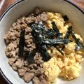 クックRPIZXH☆'s cooksnap of when they made 三色そぼろ丼（鶏そぼろと炒り卵と小松菜）.