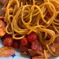 トラととら's cooksnap of when they made ウインナーとベーコンのトマトソースパスタ.