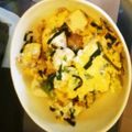 イルカ凡's cooksnap of when they made 美味しすぎ！ひき肉と豆腐とにらの卵とじ丼.