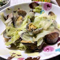 クックOW2RPL☆'s cooksnap of when they made 簡単1品あさりとキャベツのバターで酒蒸し.