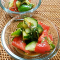さくらスキップ's cooksnap of when they made トマトと胡瓜で！大葉とにんにくのマリネ.
