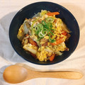 saho_aiko's cooksnap of when they made 豚こま白菜のふわとろ卵とじ丼♡♡♡.