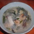 Jock's cooksnap of when they made 海老と豆腐とにらで中華スープ.