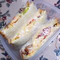 のり子のおかず♪'s cooksnap of when they made 鶏唐揚げ野菜サンド♪余った唐揚げ消費に☆.