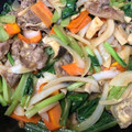 ほのぼのいっこ's cooksnap of when they made ☆簡単♪小松菜と豚肉のオイマヨ炒め☆.