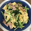 KouTaKeKa＊'s cooksnap of when they made 小松菜とベーコンの卵炒め.