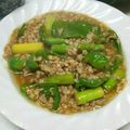 ピーナッツ子♪'s cooksnap of when they made アスパラ麻婆風♪.