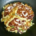 miomioko's cooksnap of when they made もやし入りお好み焼き.