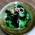 o☆shino's cooksnap of when they made カニカマ入りきゅうりとわかめの生姜酢の物.