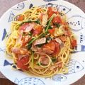 トヌキ's cooksnap of when they made 香り高いルッコラとトマトのパスタ.