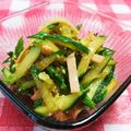 ☆★あんず姫★☆'s cooksnap of when they made 超簡単！きゅうりとハムの棒棒鶏風サラダ.