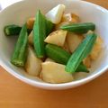 きゅぬえ's cooksnap of when they made 冷めても旨い♡長芋とオクラのバタポン炒め.