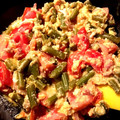 ame-ikuru's cooksnap of when they made トマトといんげんの卵とじ.