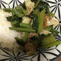 葉月優希's cooksnap of when they made つるむらさきと豚バラ肉の塩炒め.