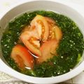 rarararako's cooksnap of when they made モロヘイヤとトマトの冷たいスープ☆.