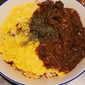 aco8's cooksnap of when they made ハヤシライスの残りで！チーズオムライス.