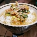 Yruymoit's cooksnap of when they made 鯵のなめろうでダシ茶漬け.