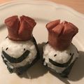 Yokchina's cooksnap of when they made キャラ弁にもウインナーでお花のおにぎり.