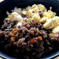 ★nozomi☆'s cooksnap of when they made 簡単♪弁当レシピ☆満足すき焼き牛そぼろ丼.