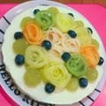 クックMAAV1C☆'s cooksnap of when they made 夏☆桃と彩りフルーツの薔薇ムースケーキ♪.