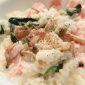 スタイリッシュママ's cooksnap of when they made 簡単！ベーコンとほうれん草のリゾット風✩.