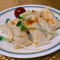クックI7I5L1☆'s cooksnap of when they made ハム・チーズ・キャベツの餃子の皮巻き♬.