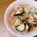 づぃんこ's cooksnap of when they made なすとベーコンのトマト風味そうめん.