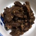 おかさく☆'s cooksnap of when they made わりな（干しずいき）と牛肉のきんぴら.