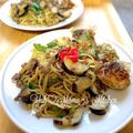 YUH♡ママ's cooksnap of when they made 豚茄子ピーマンのバタぽん焼きそば♡.