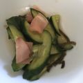 mantacarp's cooksnap of when they made きゅうりとハムの酢の物.