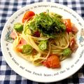 よこ耳ねこ's cooksnap of when they made プチトマトとオクラの和風ペペロンチーノ.